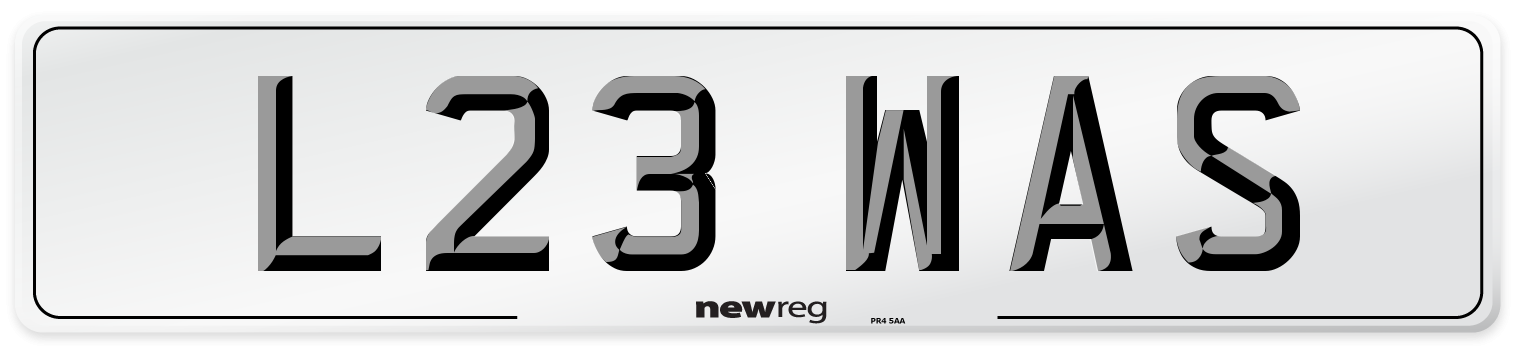 L23 WAS Number Plate from New Reg